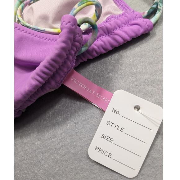 Victoria's Secret Bikini Top Women's‎ Large Purple Racer String Y2K EUC - Picture 4 of 10